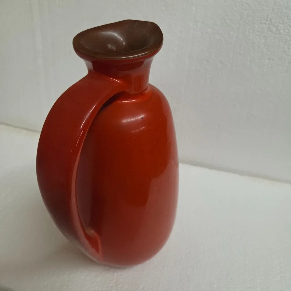 Vintage Frankoma Pottery Flaming Red Orange 24 Ounce Pitcher #835 - Picture 4 of 7